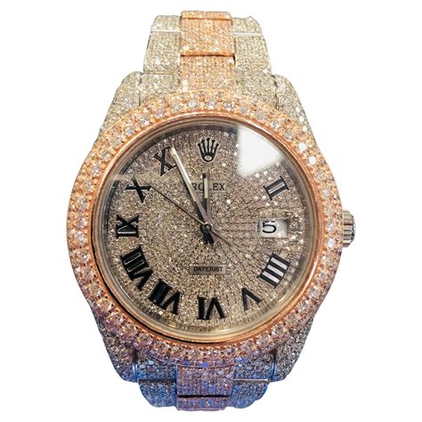 fake iced out rolex watches|iced out rolex arabic dial.